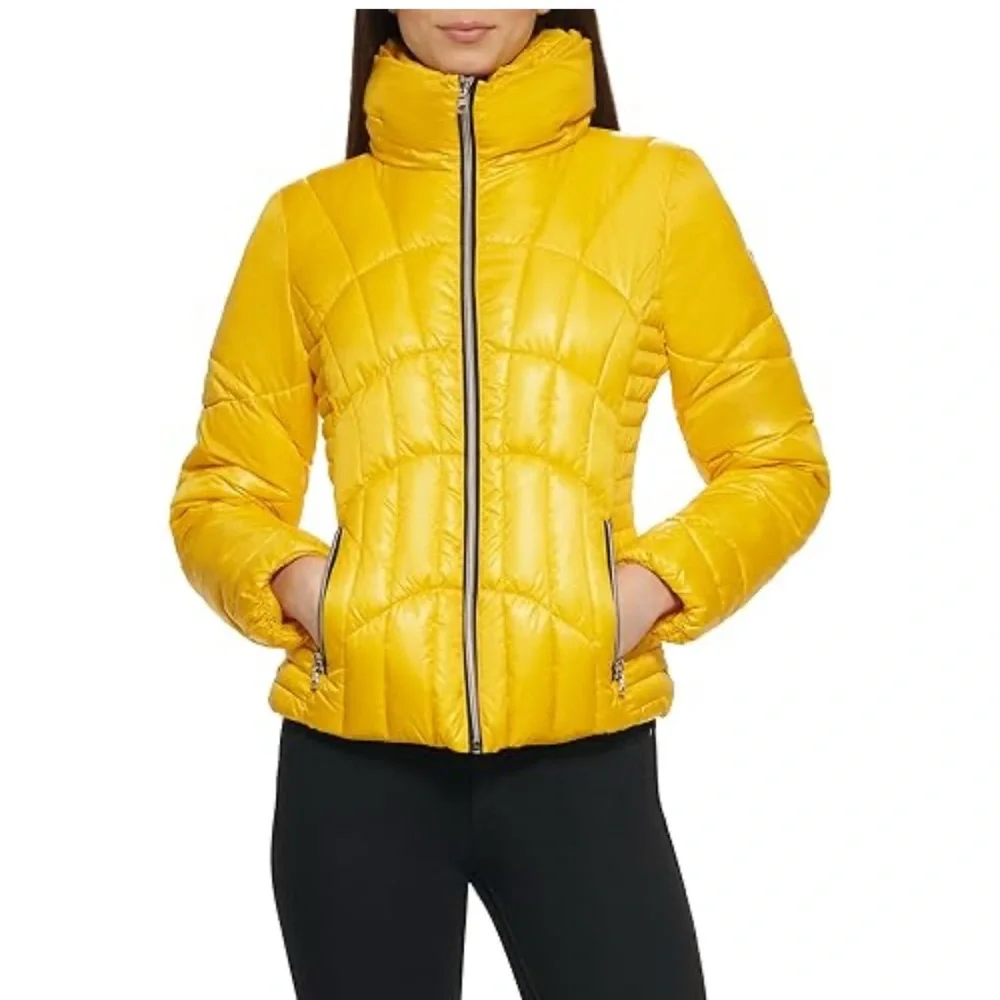 Guess Yellow Puffer Jacket - Picture 1 of 11